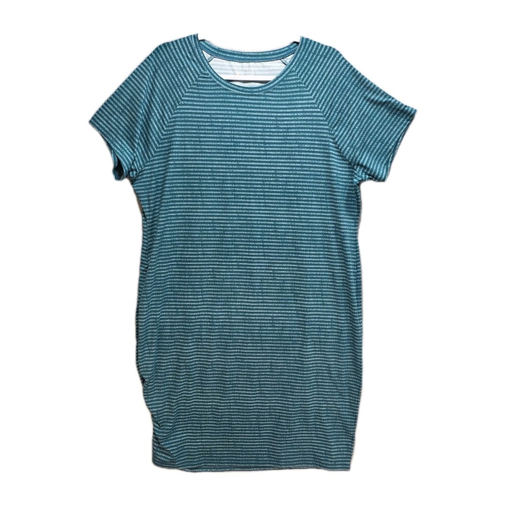 Soybu Sport Dress Womens 2XL XXL Casual Comfy Athleisure Teal Striped Activewear